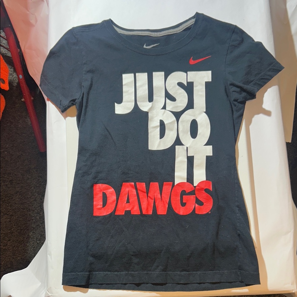 Nike UGA ‘Just Do It Dawgs’ Black T-Shirt with Red and White Print